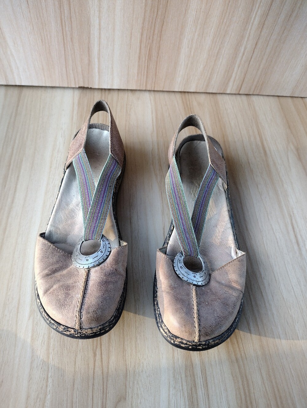 Rieker Womens Size US 9 (EU 40) Antistress Mary Jane Flats Shoes Tan. 